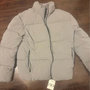 Zara Light Gray puffer Jacket